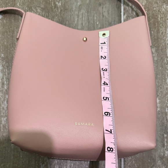 Samara Anthropologie Women's Medium Peony Pink Leather Crossbody - Picture 11 of 12